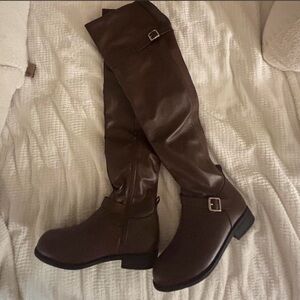 Women's Over-the-Knee Brown Riding Boots